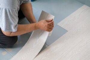 lvt flooring being installed