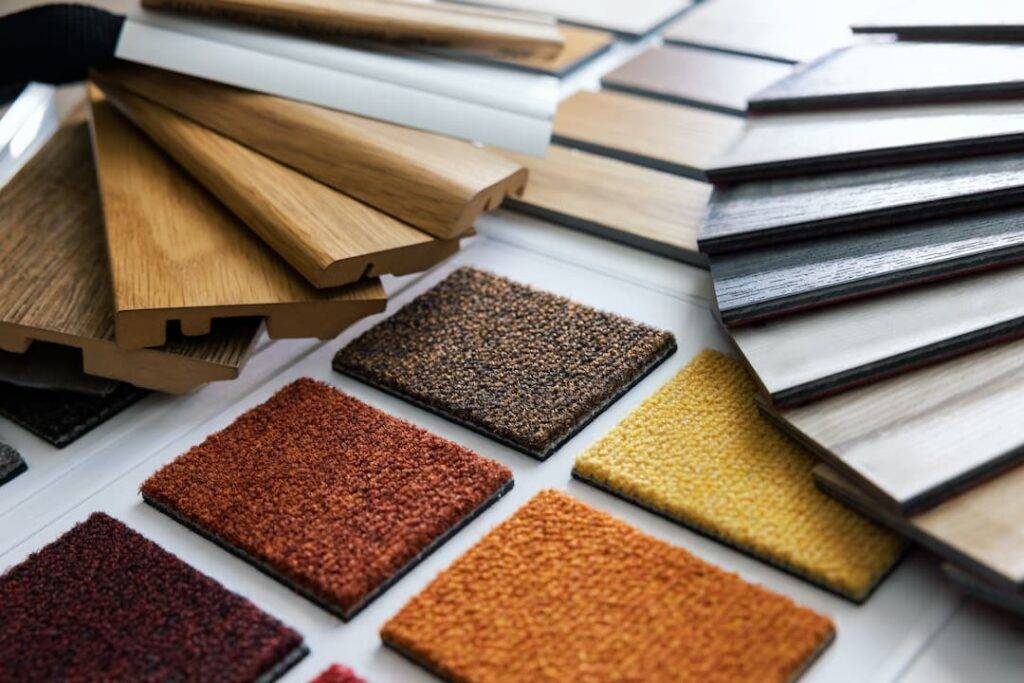 selection of different flooring materials